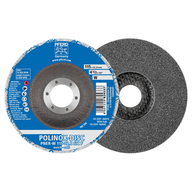Pferd 44690732 | 48470 4-1/2" Diameter x 1/2" Width fine Grit Aluminum Unitized Disc