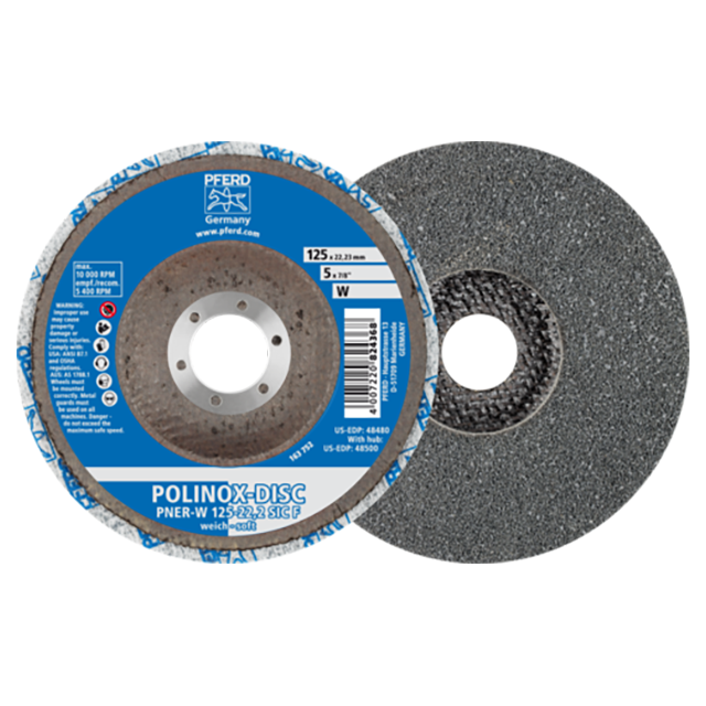 Pferd 44690733 | 48480 5" Diameter x 1/2" Width fine Grit Aluminum Unitized Disc