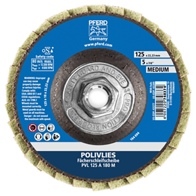 Pferd 47202063 | 43289 5" Diameter x 180 Grit Aluminum Oxide Flap Disc