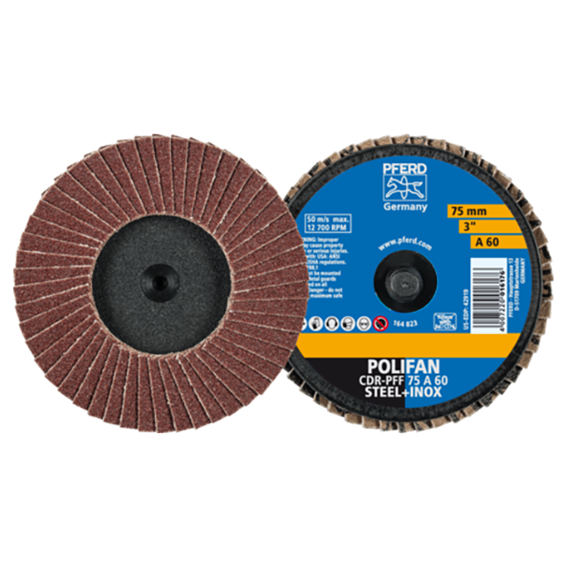 Pferd 47202531 | 42919 3" Diameter x 60 Grit Aluminum Oxide Flap Disc