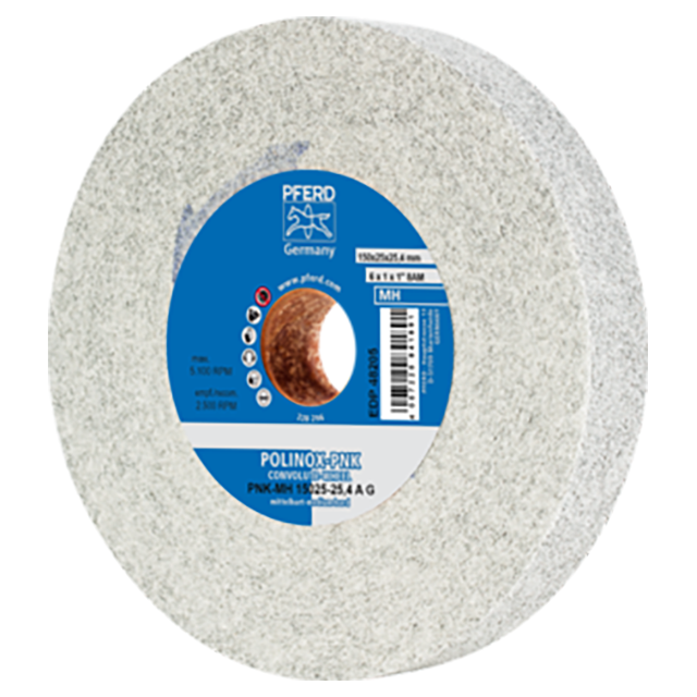Pferd 47802642 | 48205 6" Diameter x 1" Width Aluminum Oxide Deburring Wheel