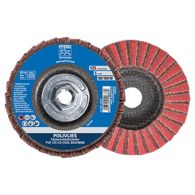 Pferd 47803074 | 43313 5" Diameter x 80 Grit Ceramic Oxide CO-COOL Flap Disc