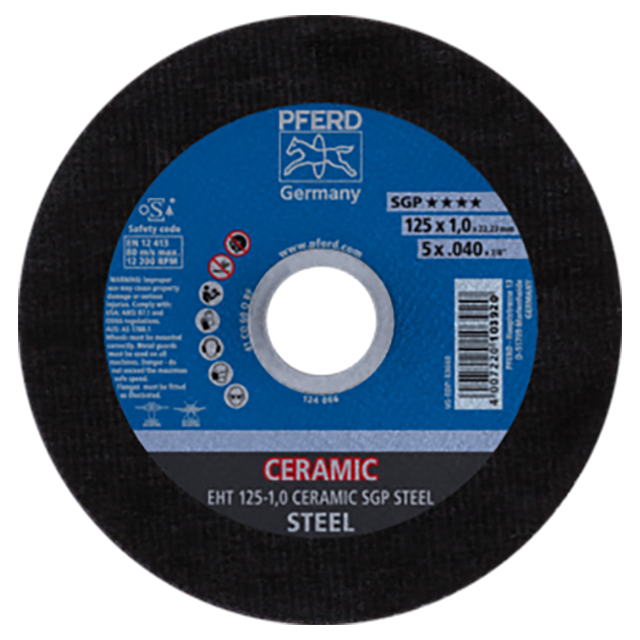 Pferd 61312510 | 63660 5" Diameter x 0.040" Width Ceramic Oxide Cutoff Wheel