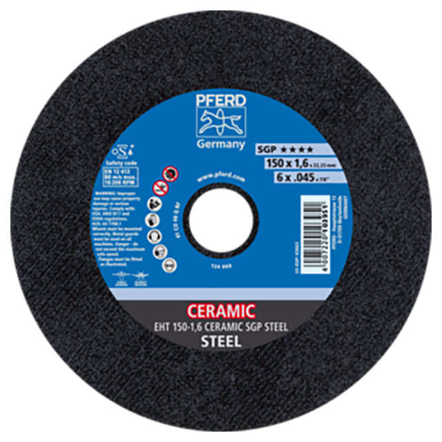 Pferd 61315016 | 63663 6" Diameter x 0.045" Width Ceramic Oxide Cutoff Wheel