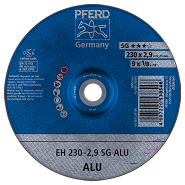 Pferd 61324323 | 63136 9" Diameter x 1/8" Width Aluminum Oxide Cutoff Wheel