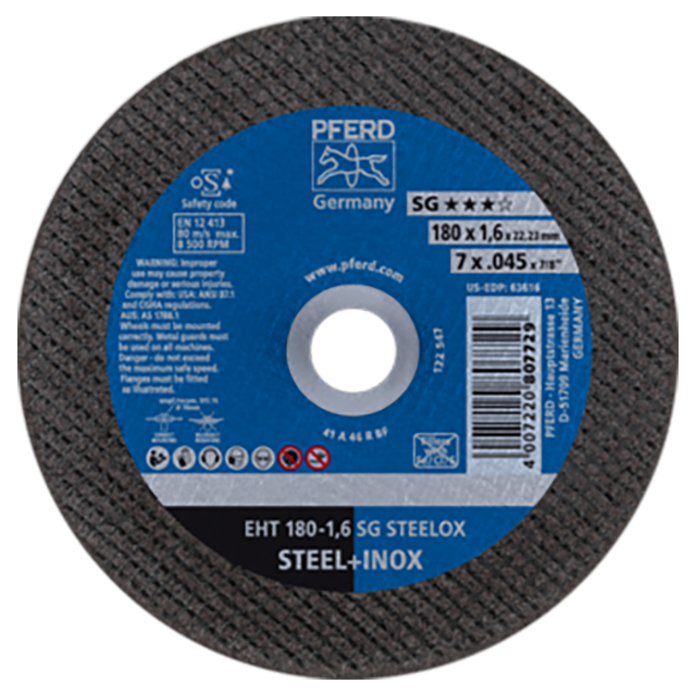 Pferd 61326410 | 63616 7" Diameter x 0.045" Width Aluminum Oxide Cutoff Wheel