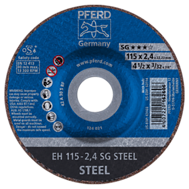 Pferd 61340122 | 63103 4-1/2" Diameter x 3/32" Width Aluminum Oxide Cutoff Wheel
