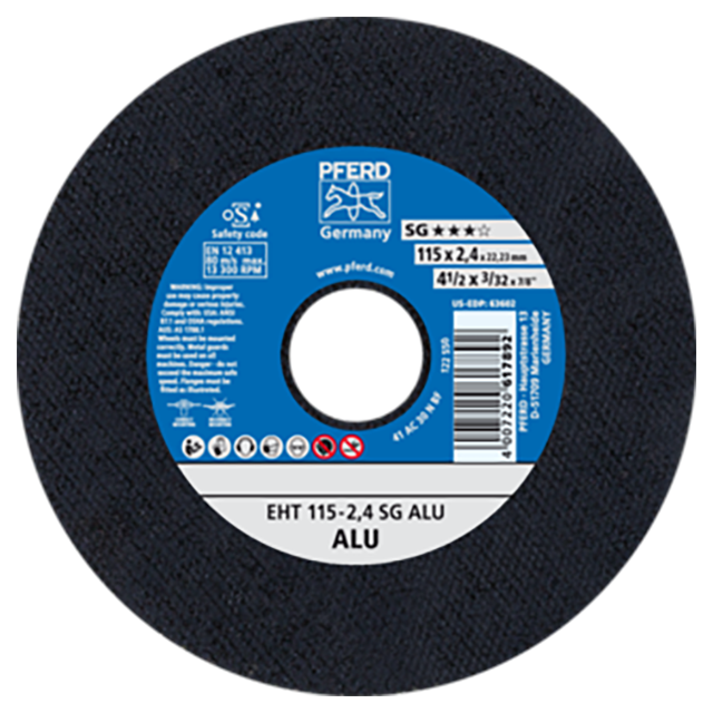 Pferd 61340550 | 63602 4-1/2" Diameter x 3/32" Width Aluminum Oxide Cutoff Wheel