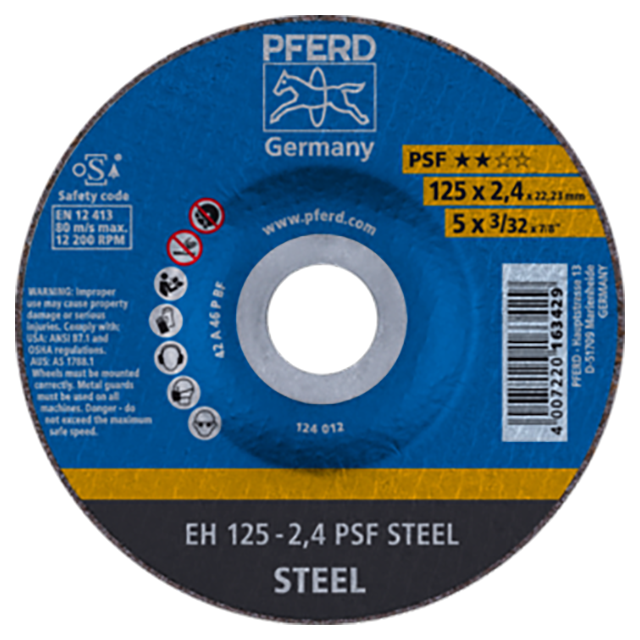 Pferd 61720222 | 69911 5" Diameter x 3/32" Width Aluminum Oxide Cutoff Wheel