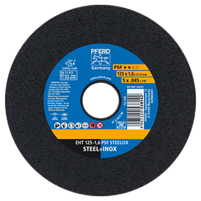 Pferd 61721121 | 63551 5" Diameter x 0.045" Width Aluminum Oxide Cutoff Wheel