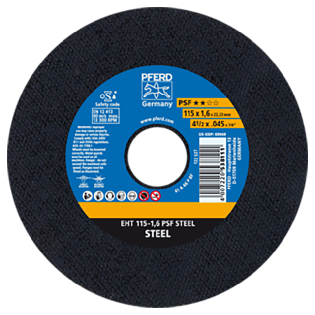 Pferd 61730021 | 69949 4-1/2" Diameter x 0.045" Width Aluminum Oxide Cutoff Wheel