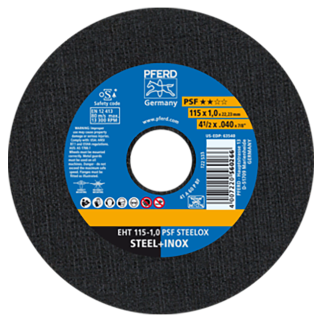 Pferd 61730100 | 63540 4-1/2" Diameter x 0.040" Width Aluminum Oxide Cutoff Wheel