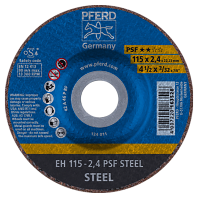 Pferd 61740122 | 69909 4-1/2" Diameter x 3/32" Width Aluminum Oxide Cutoff Wheel