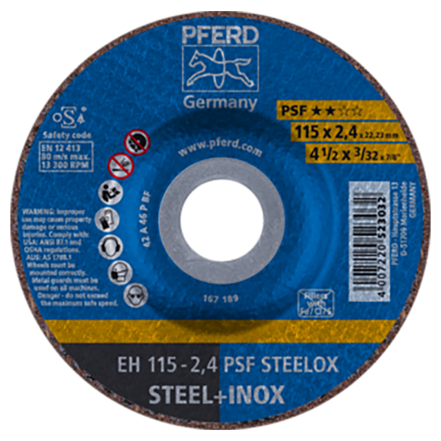 Pferd 61740326 | 63718 4-1/2" Diameter x 3/32" Width Aluminum Oxide Cutoff Wheel