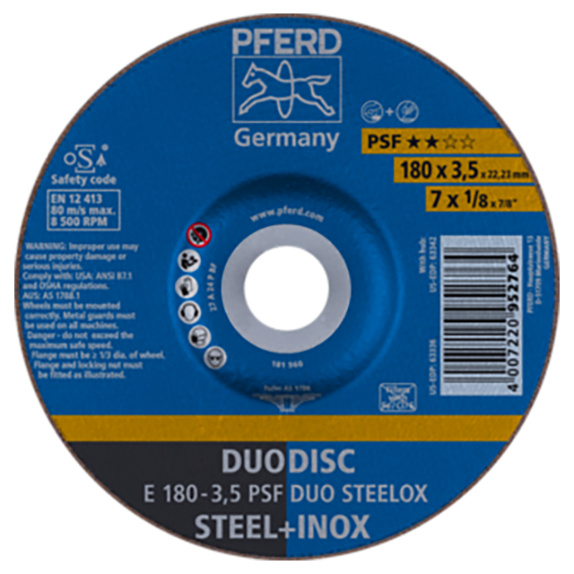 Pferd 62017420 | 63336 7" Diameter x 1/8" Width Aluminum Oxide Cutoff Wheel