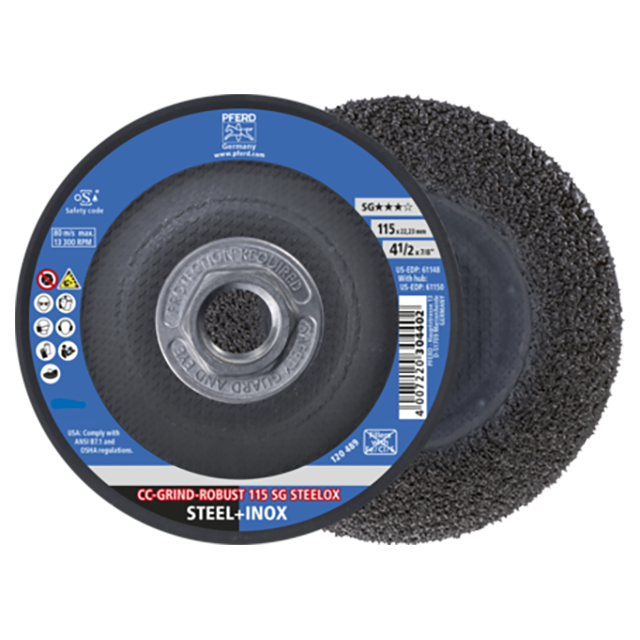 Pferd 64195117 | 61150 4-1/2" Diameter x 5/8"-11 Thread Ceramic Grinding Disc