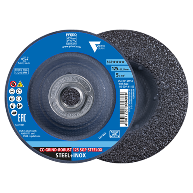 Pferd 64195120 | 61155 5" Diameter x 5/8-11" Thread Ceramic Grinding Disc