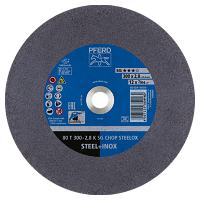 Pferd 66323052 | 64510 12" Diameter x 7/64" Width Aluminum Oxide Cutoff Wheel