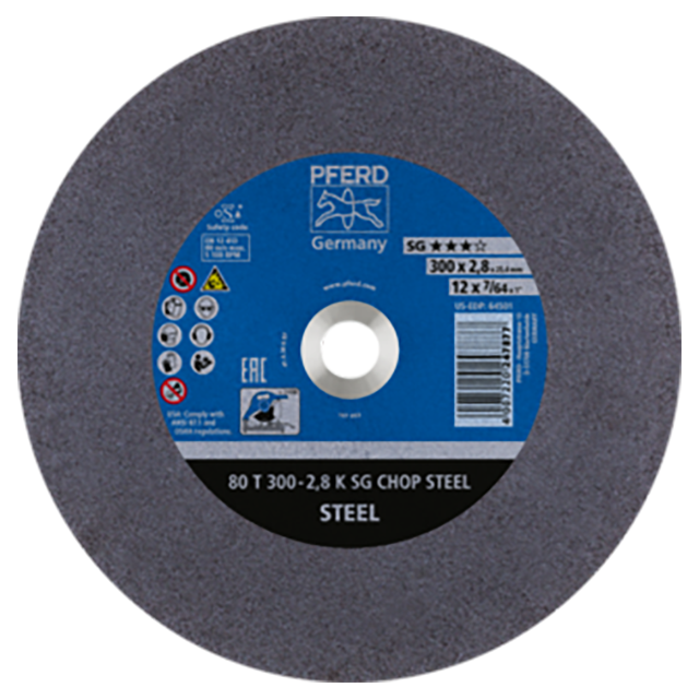 Pferd 66323070 | 64501 12" Diameter x 7/64" Width Aluminum Oxide Cutoff Wheel