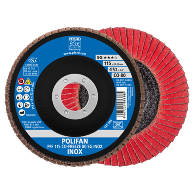 Pferd 67611580 | 60806 4-1/2" Diameter x 80 Grit Ceramic Flap Disc