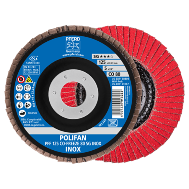 Pferd 67612580 | 60809 5" Diameter x 80 Grit Ceramic Flap Disc