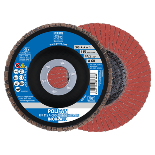 Pferd 67656115 | 62362 4-1/2" Diameter x 60 Grit Aluminum Oxide Flap Disc