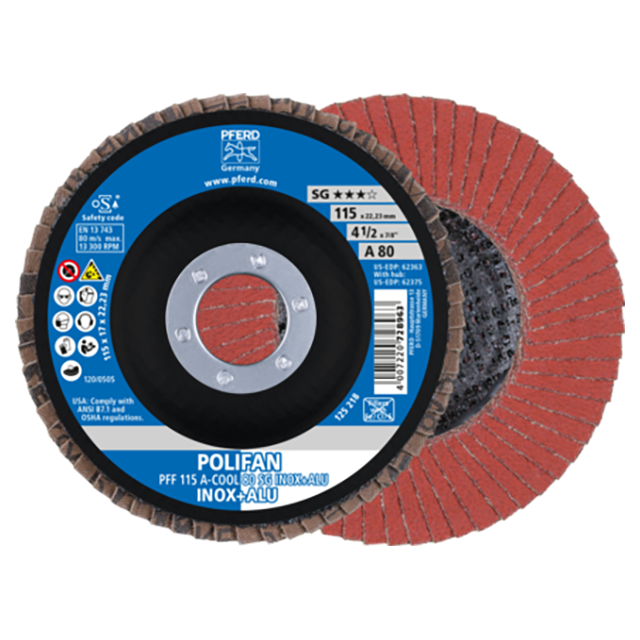 Pferd 67658115 | 62363 4-1/2" Diameter x 80 Grit Aluminum Oxide Flap Disc