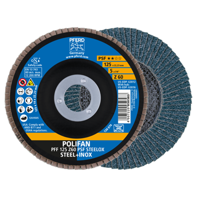 Pferd 67666125 | 63012 5" Diameter x 60 Grit Zirconia Flap Disc