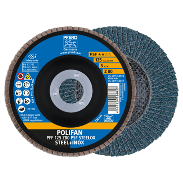 Pferd 67668125 | 63013 5" Diameter x 80 Grit Zirconia Flap Disc