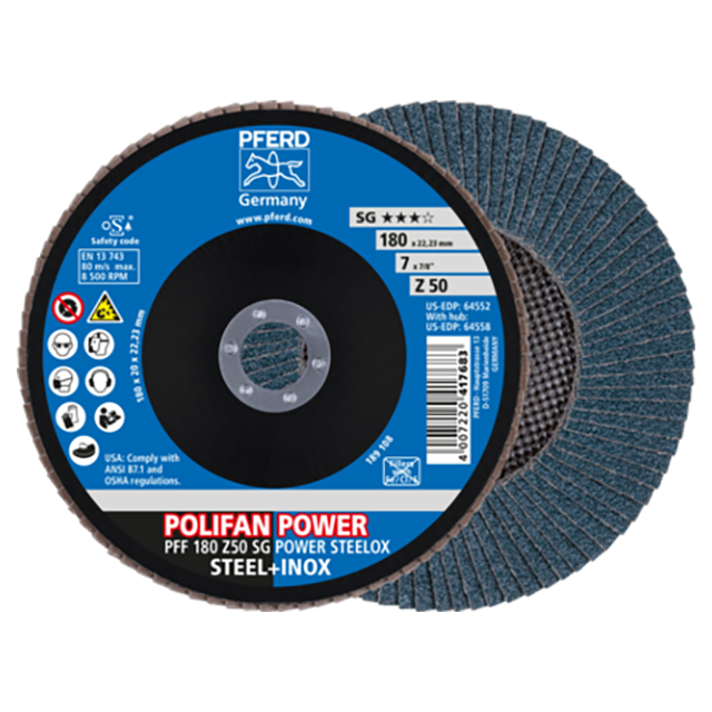 Pferd 67685186 | 64552 7" Diameter x 50 Grit Zirconia Flap Disc