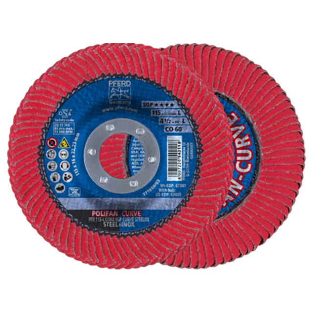 Pferd 67689046 | 67381 4-1/2" Diameter x 60 Grit Ceramic Oxide Flap Disc