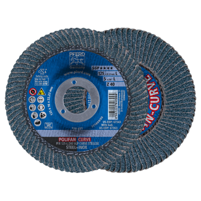 Pferd 67689062 | 67343 5" Diameter x 40 Grit Zirconia Flap Disc