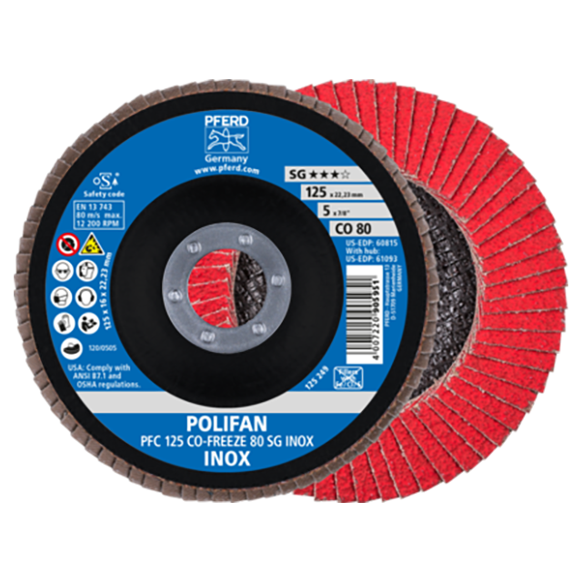 Pferd 67712580 | 60815 5" Diameter x 80 Grit Ceramic Flap Disc