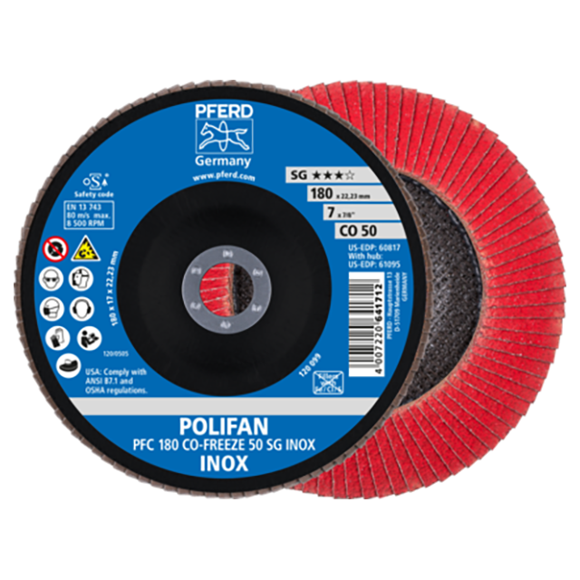 Pferd 67718050 | 60817 7" Diameter x 50 Grit Ceramic Flap Disc