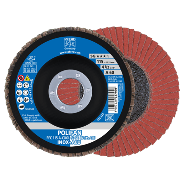 Pferd 67756115 | 62232 4-1/2" Diameter x 60 Grit Aluminum Oxide Flap Disc