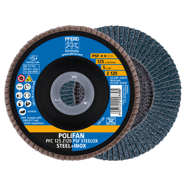 Pferd 67769125 | 63034 5" Diameter x 120 Grit Zirconia Flap Disc