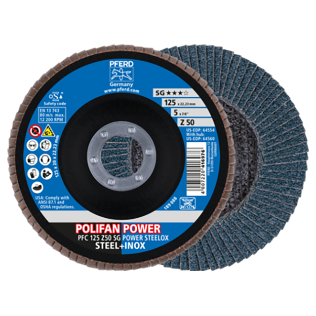 Pferd 67785126 | 64554 5" Diameter x 50 Grit Zirconia Flap Disc