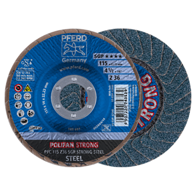 Pferd 67788015 | 62945 4-1/2" Diameter x 36 Grit Zirconia Flap Disc