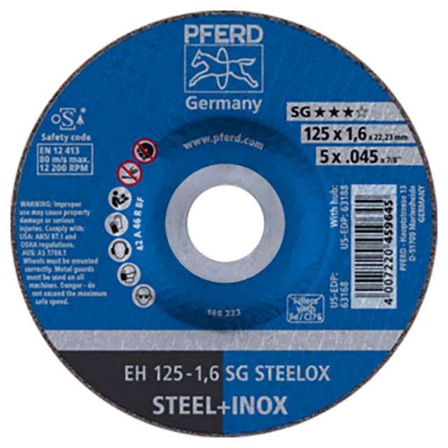 Pferd 69120682 | 63168 5" Diameter x 0.045" Width Aluminum Oxide Cutoff Wheel