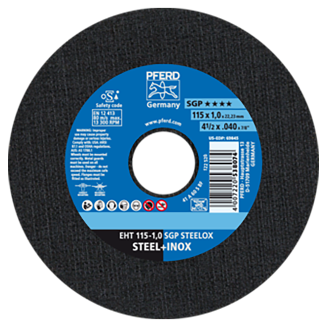 Pferd 69120782 | 69845 4-1/2" Diameter x 0.040" Width Aluminum Oxide Cutoff Wheel