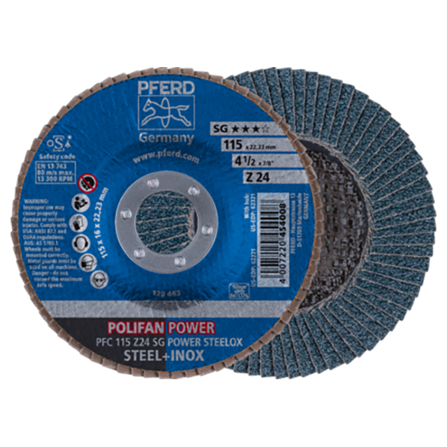 Pferd 69300204 | 62221 4-1/2" Diameter x 24 Grit Zirconia Flap Disc