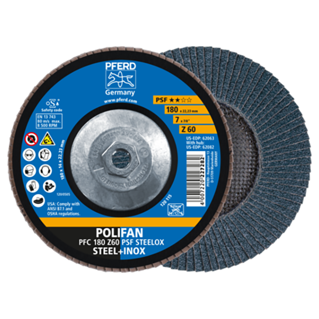 Pferd 69300457 | 62082 7" Diameter x 60 Grit Zirconia Flap Disc