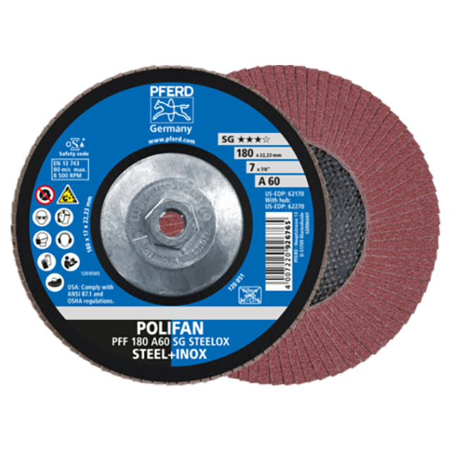Pferd 69300501 | 62270 7" Diameter x 60 Grit Aluminum Oxide Flap Disc