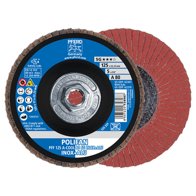 Pferd 69300553 | 62379 5" Diameter x 80 Grit Aluminum Oxide Flap Disc