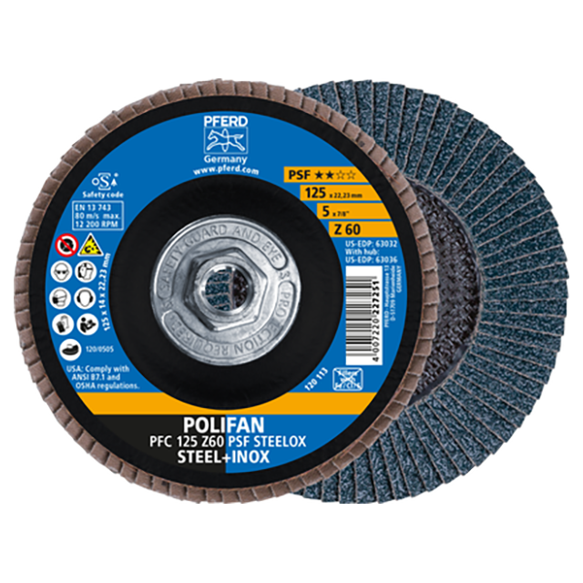 Pferd 69300591 | 63036 5" Diameter x 60 Grit Zirconia Flap Disc