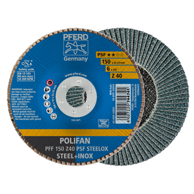 Pferd 69300646 | 63051 6" Diameter x 40 Grit Zirconia Flap Disc