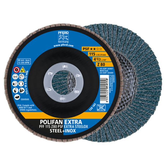 Pferd 69300714 | 60461 4-1/2" Diameter x 80 Grit Zirconia Flap Disc