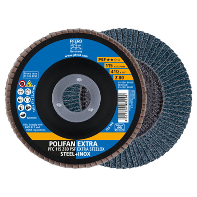 Pferd 69300719 | 60629 4-1/2" Diameter x 80 Grit Zirconia Flap Disc
