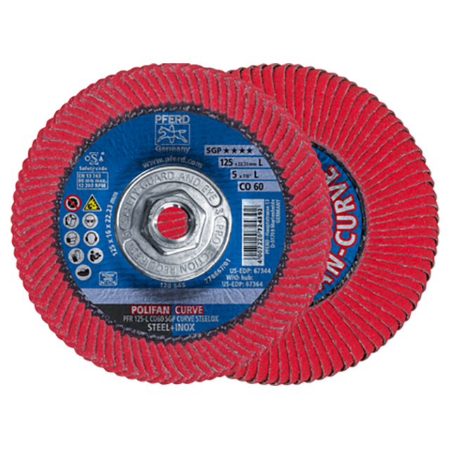 Pferd 69300750 | 67364 5" Diameter x 60 Grit Ceramic Oxide Flap Disc