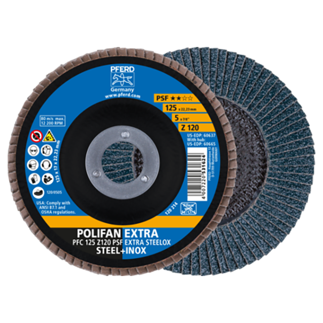 Pferd 69300772 | 60637 5" Diameter x 120 Grit Zirconia Flap Disc